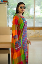 Yantha Gamcha Colorblock Dress