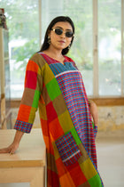 Yantha Gamcha Colorblock Dress