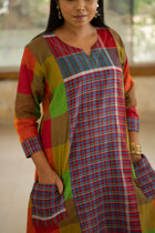 Yantha Gamcha Colorblock Dress