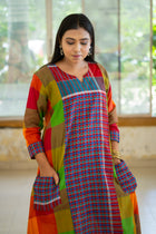 Yantha Gamcha Colorblock Dress