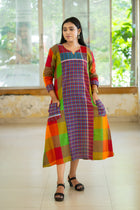 Yantha Gamcha Colorblock Dress