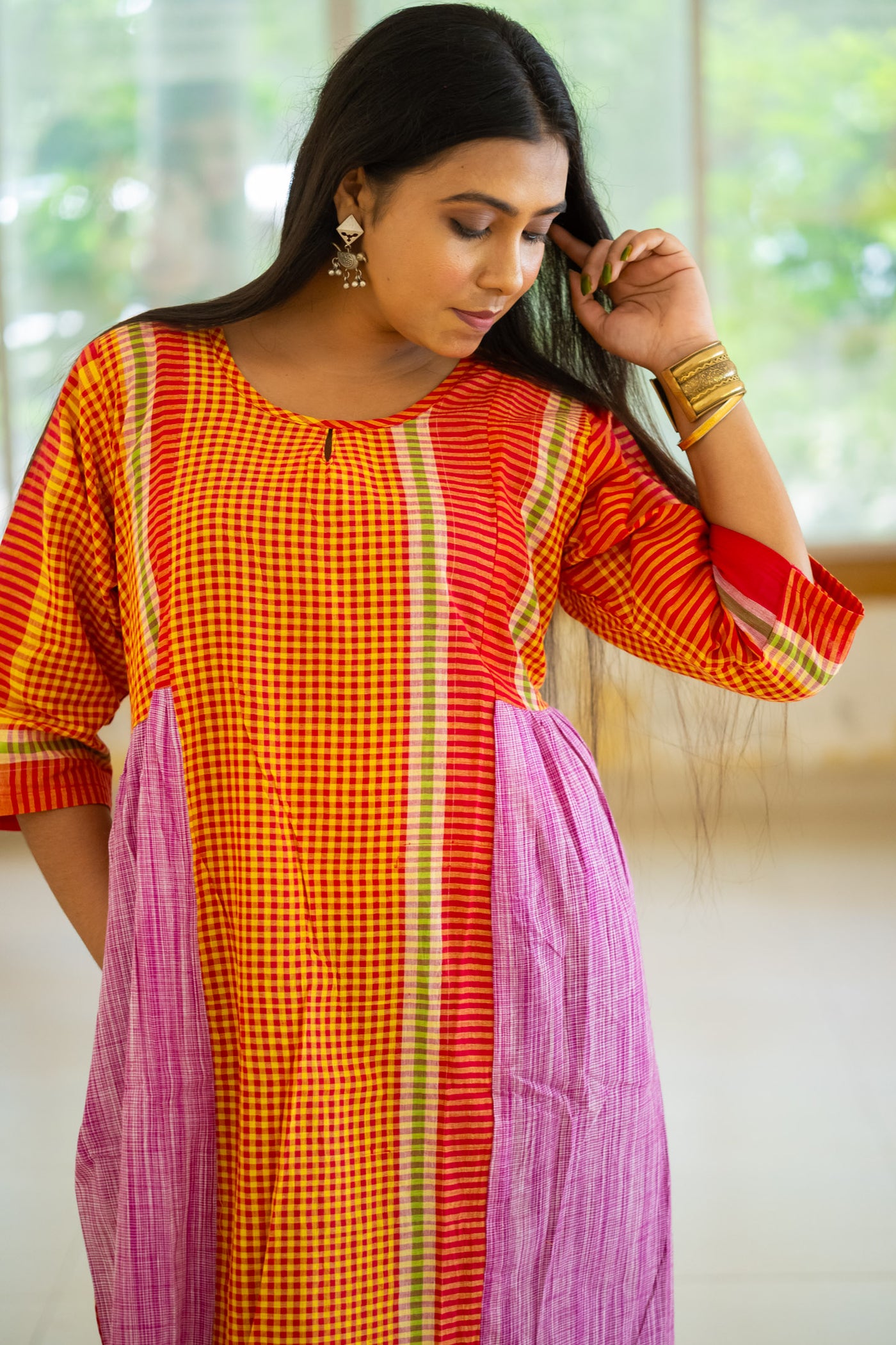 Golapi Gamcha Dress