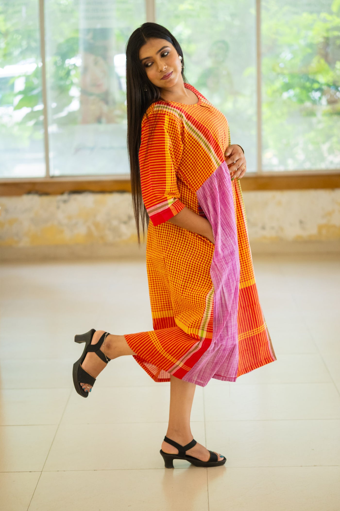 Golapi Gamcha Dress