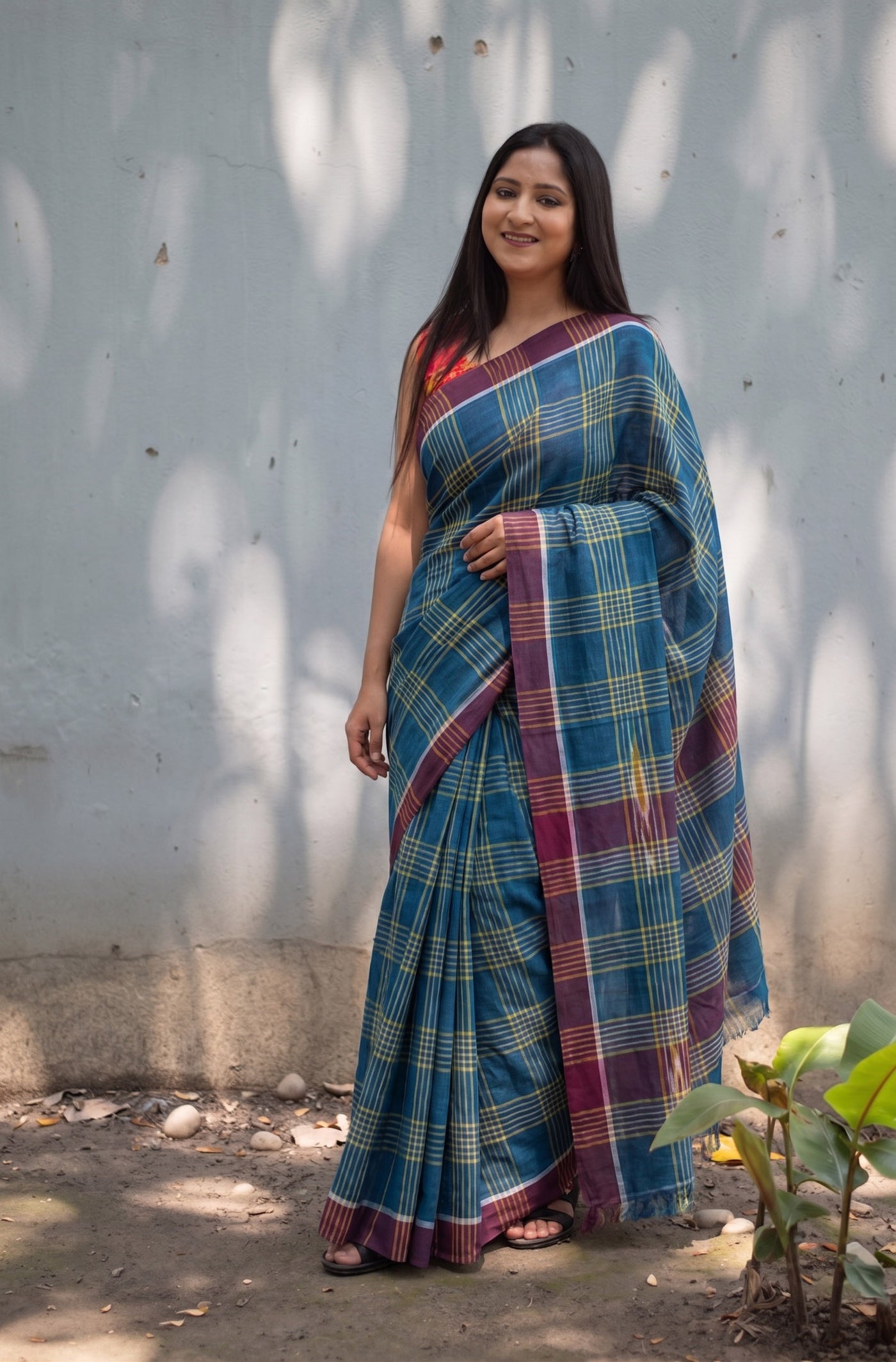 Neelambari Gamcha Saree