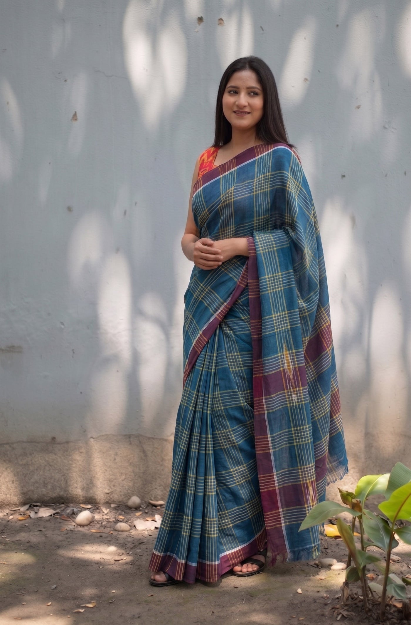Neelambari Gamcha Saree