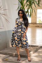 Ikkat zebra  Dress - Uttariya