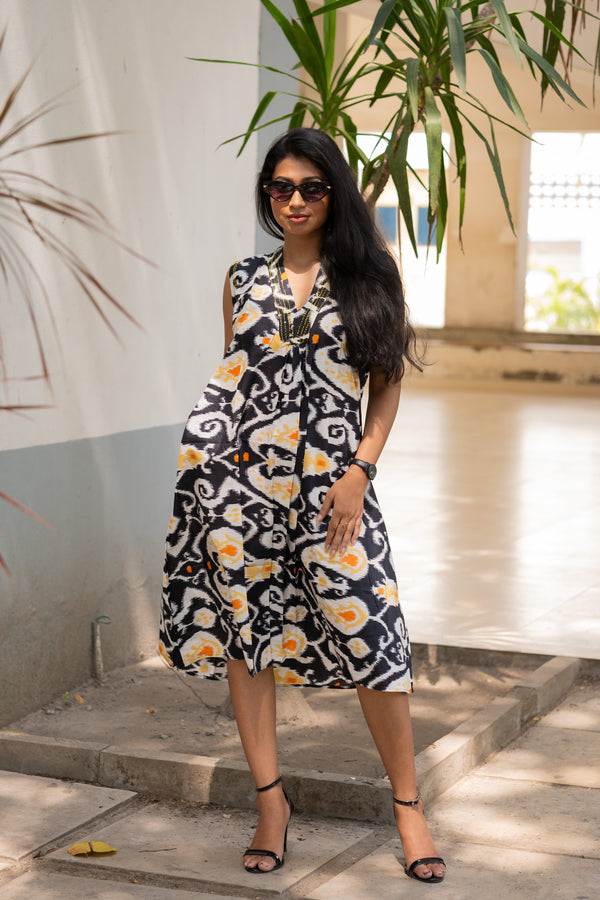 Ikkat zebra  Dress - Uttariya