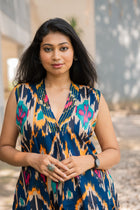 Ikkat Ink  Dress - Uttariya