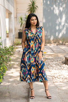 Ikkat Ink  Dress - Uttariya