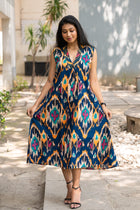 Ikkat Ink  Dress - Uttariya