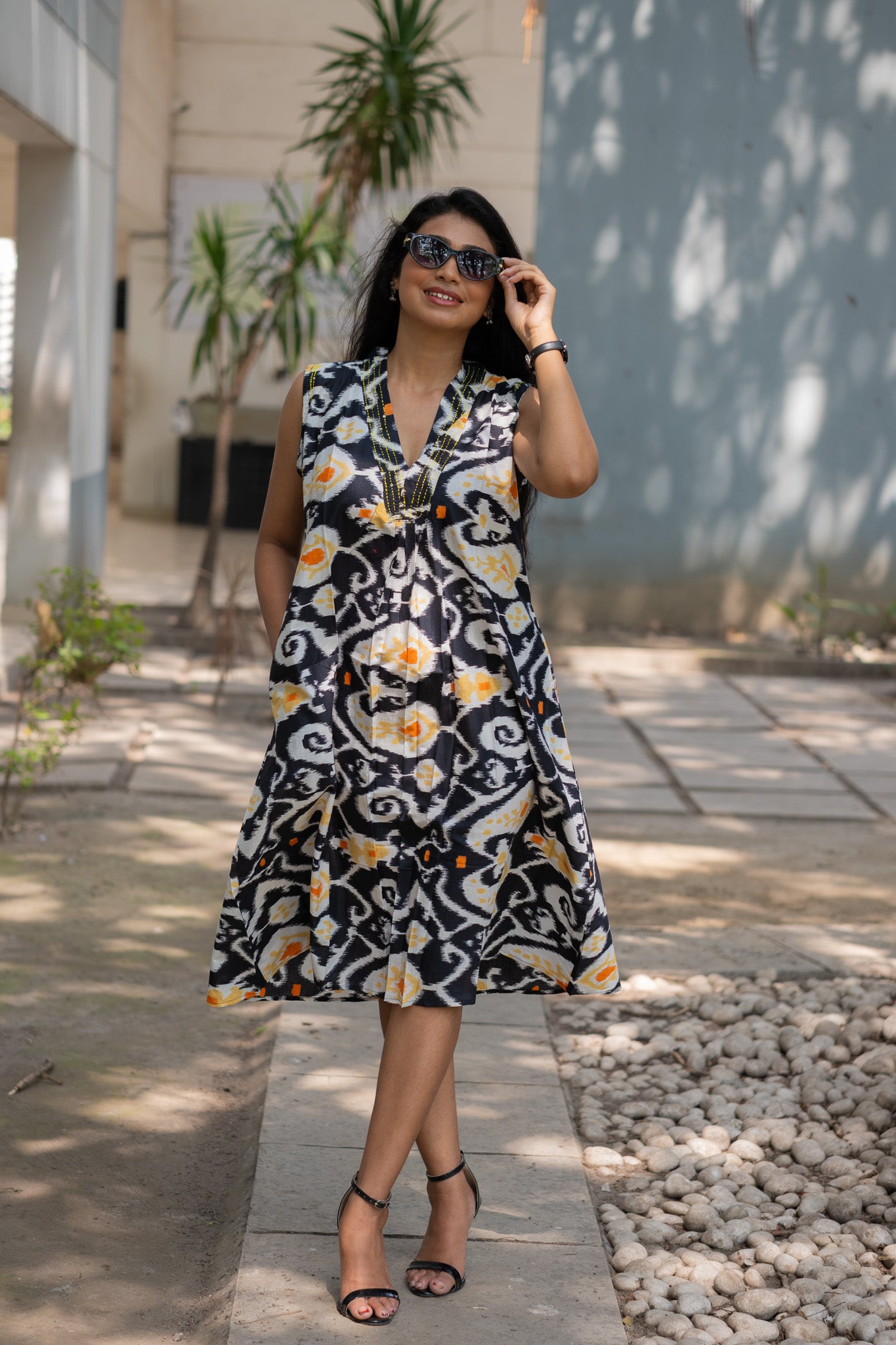 Ikkat zebra  Dress - Uttariya