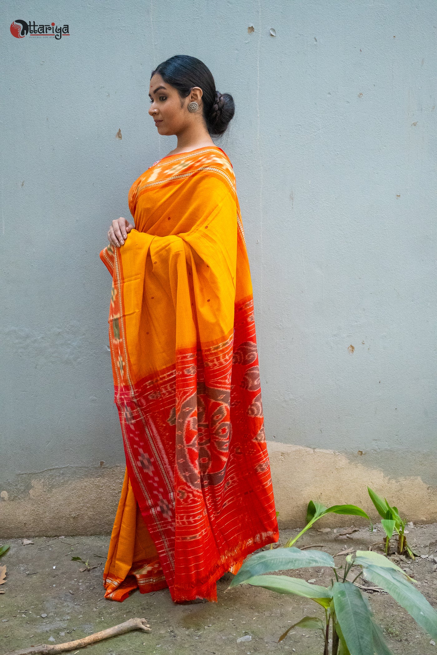 Gharana Ikkat saree - Uttariya