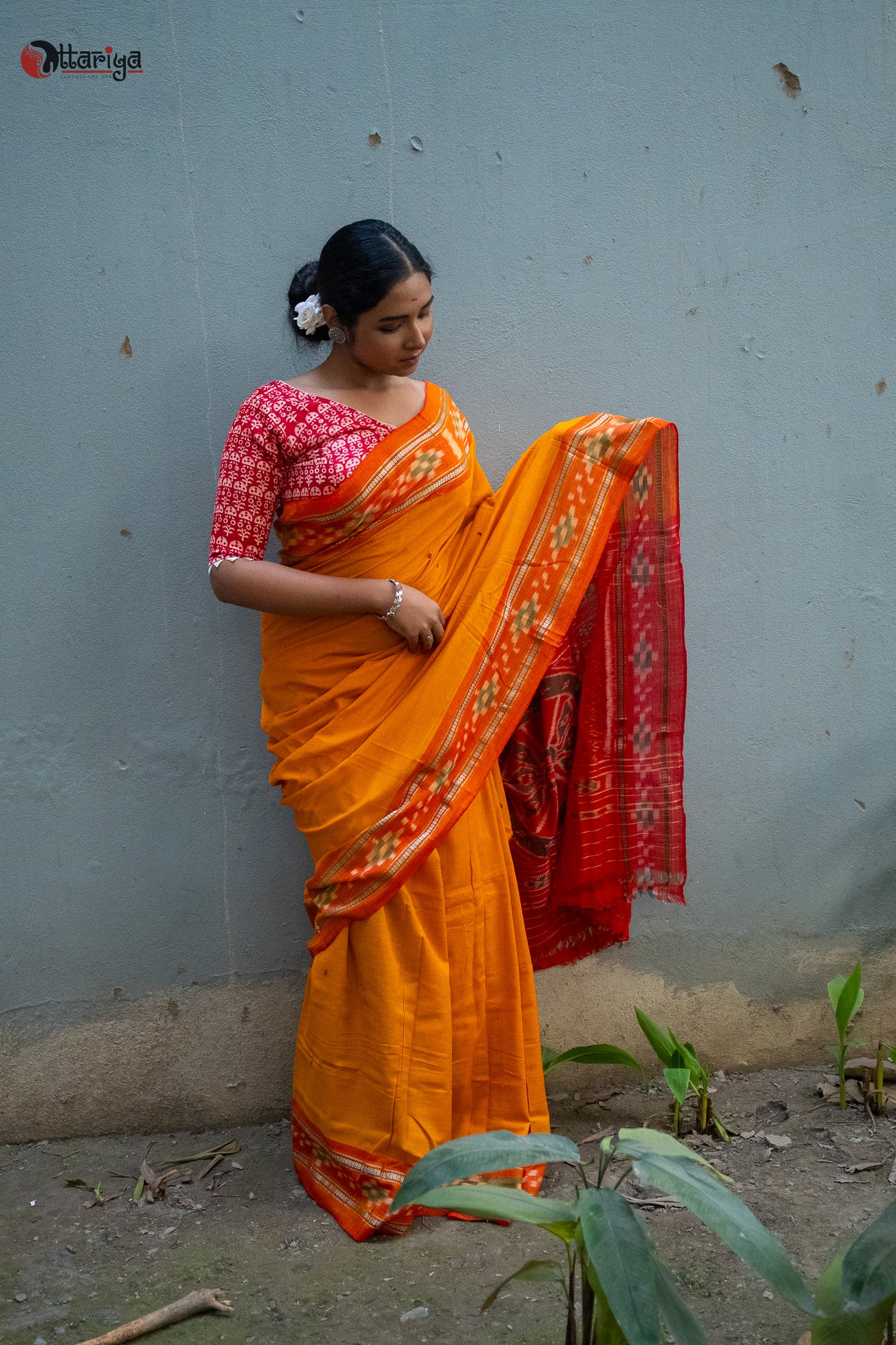 Gharana Ikkat saree - Uttariya