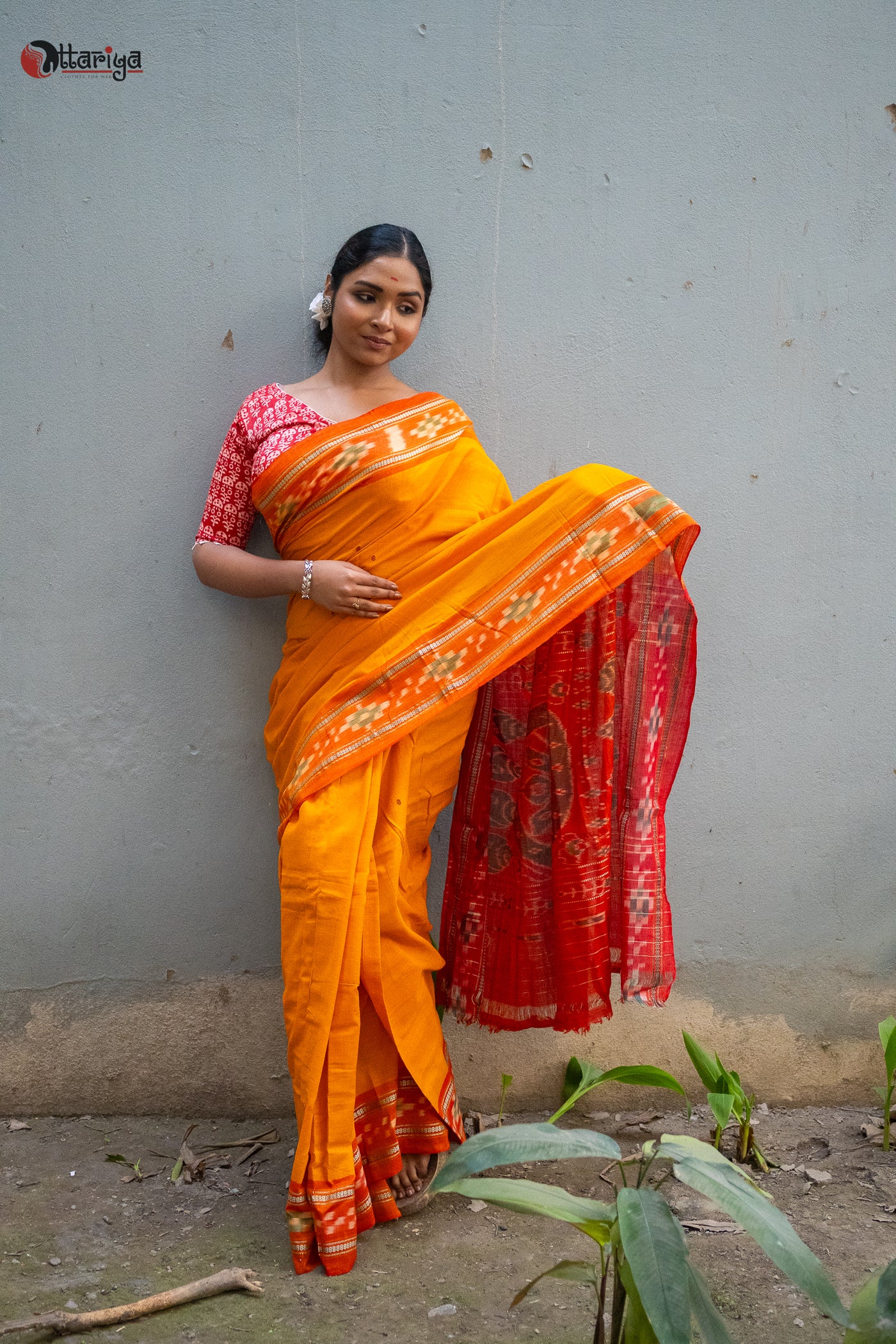 Gharana Ikkat saree - Uttariya