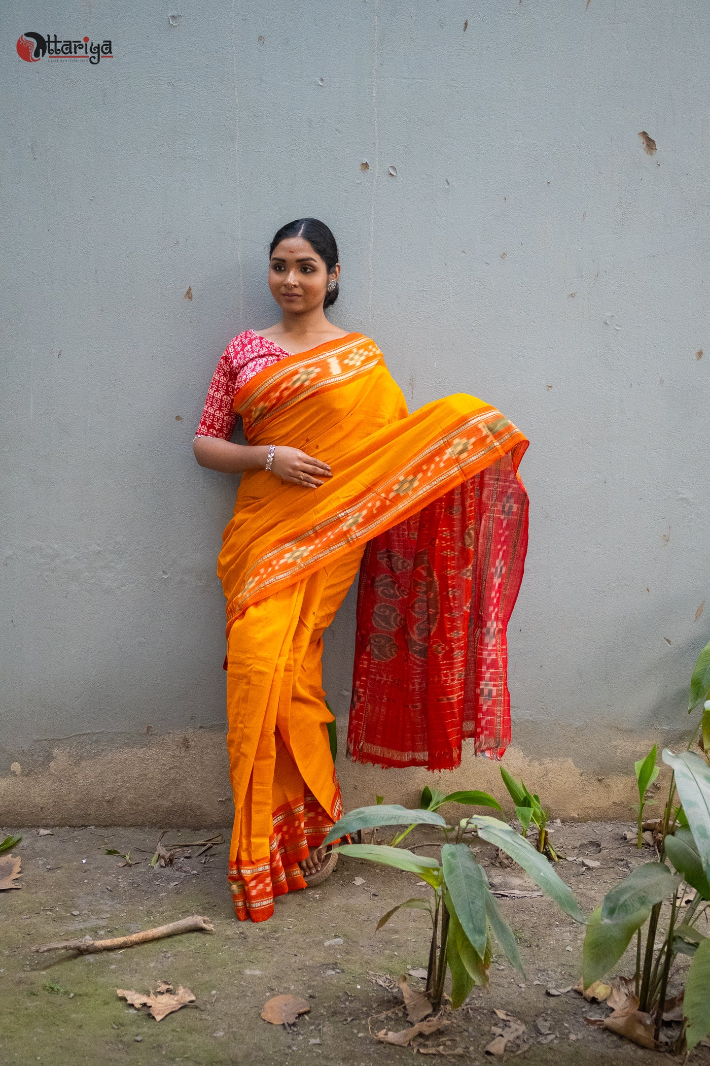 Gharana Ikkat saree - Uttariya