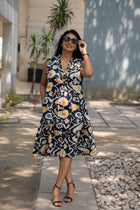 Ikkat zebra  Dress - Uttariya