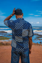 Abstract indigo shirt