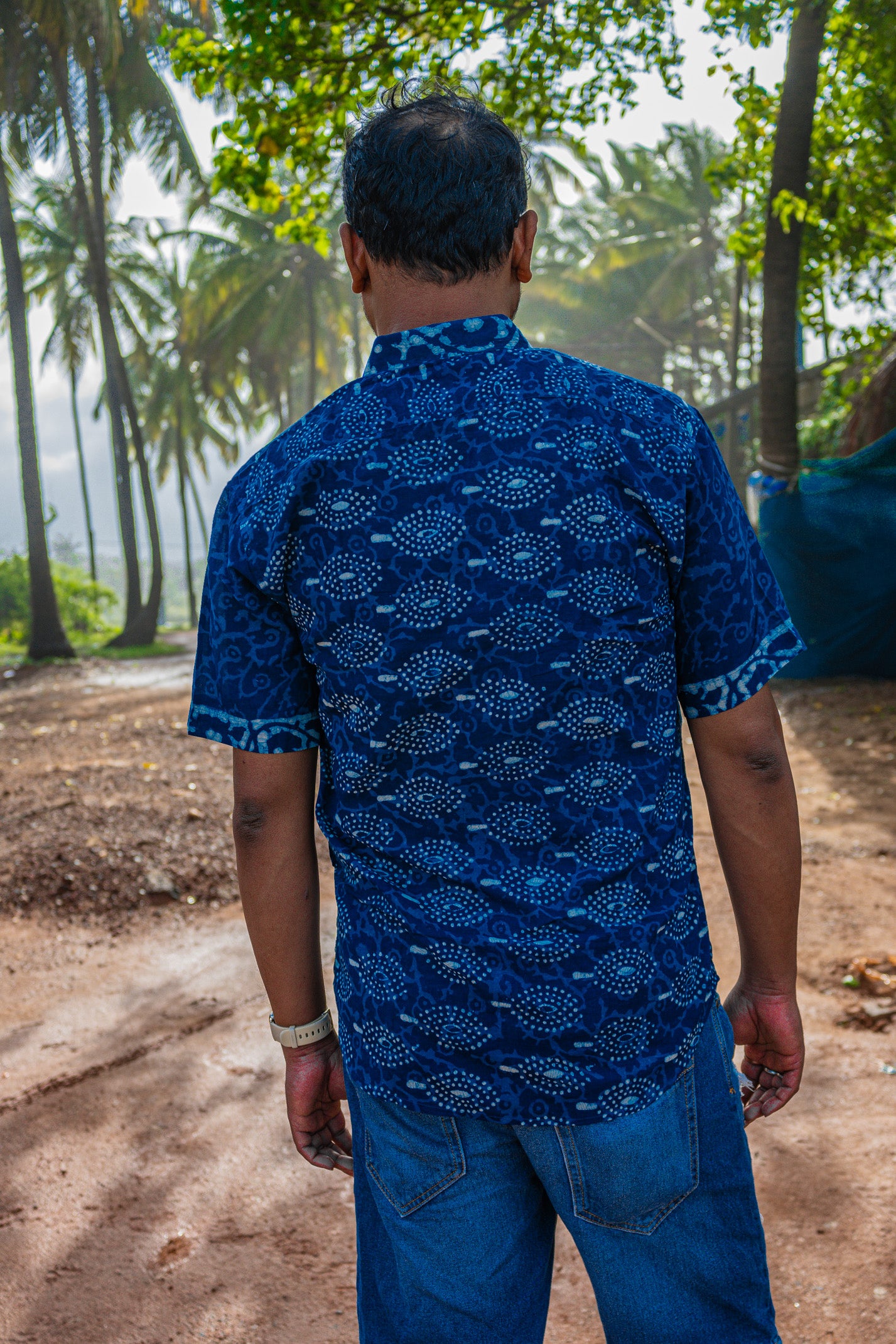 Indigo cotton shirt