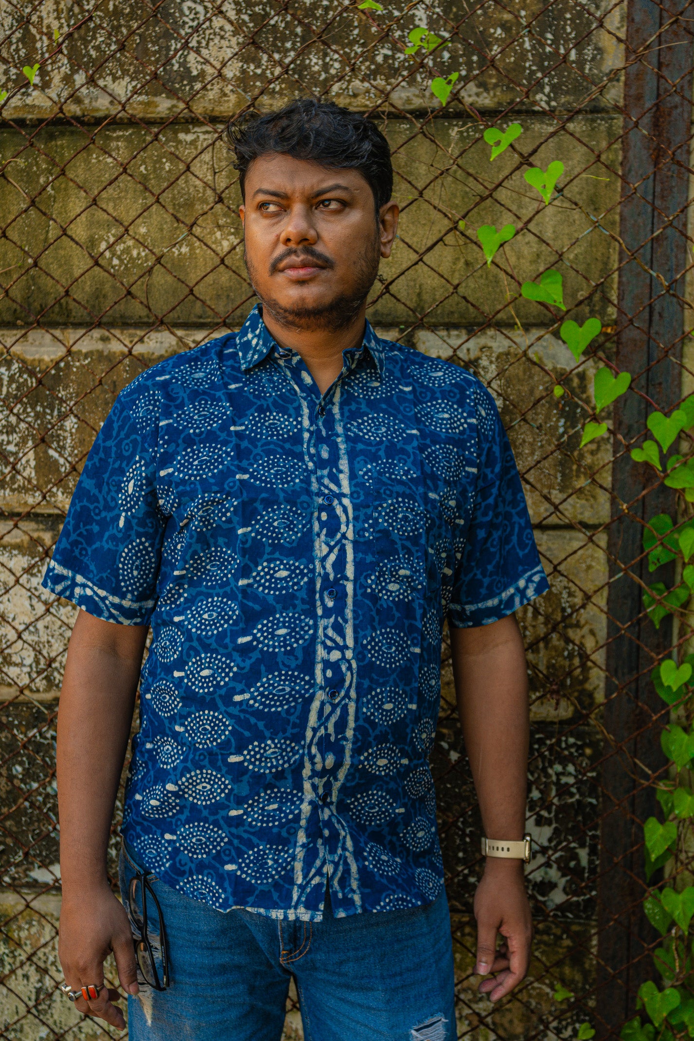 Indigo cotton shirt