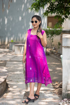 Meghdoot Cotton Jamdani Dress - Uttariya
