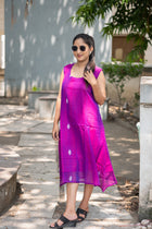 Meghdoot Cotton Jamdani Dress - Uttariya