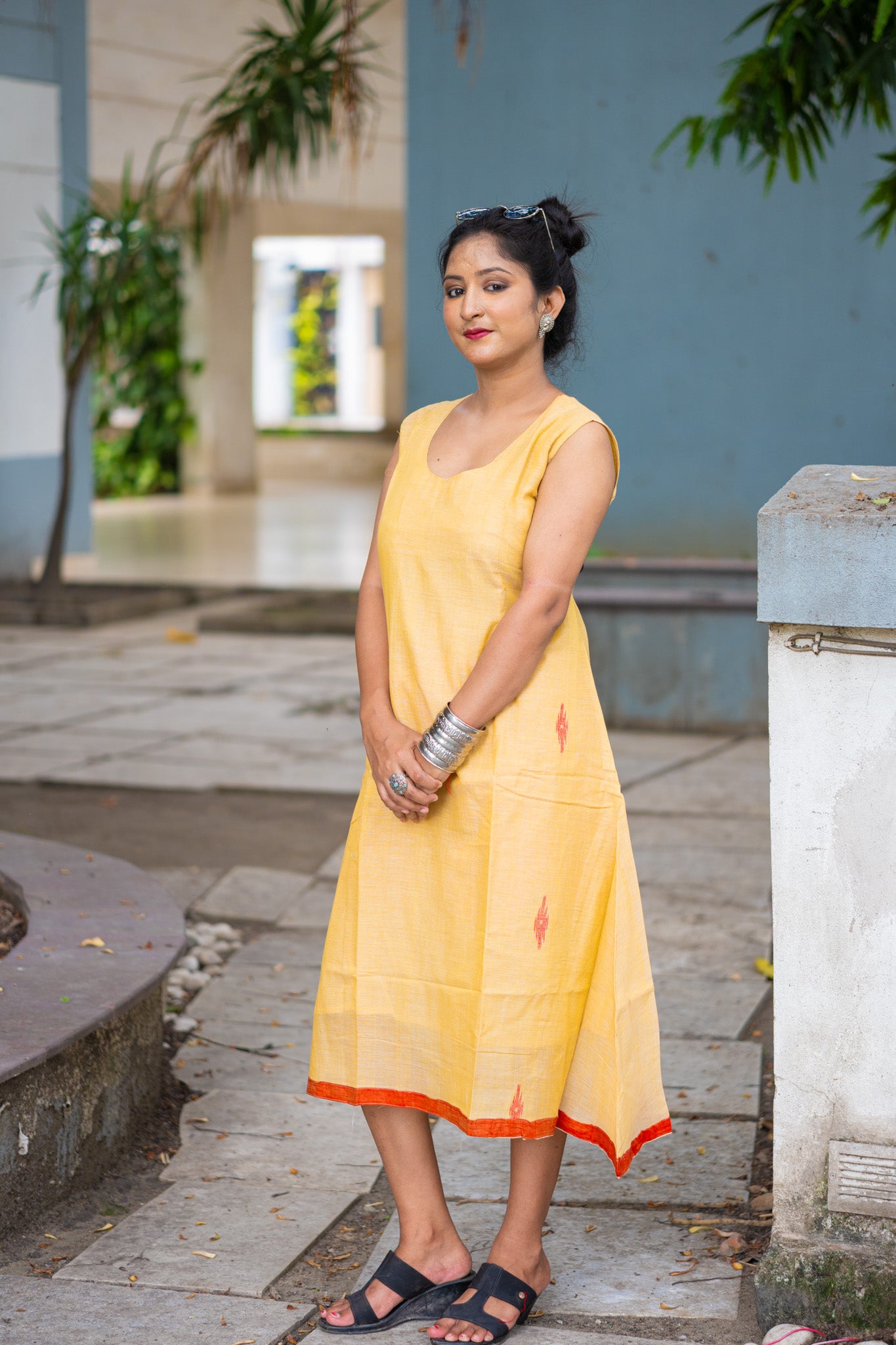 Shubhra Jamdani Dress - Uttariya