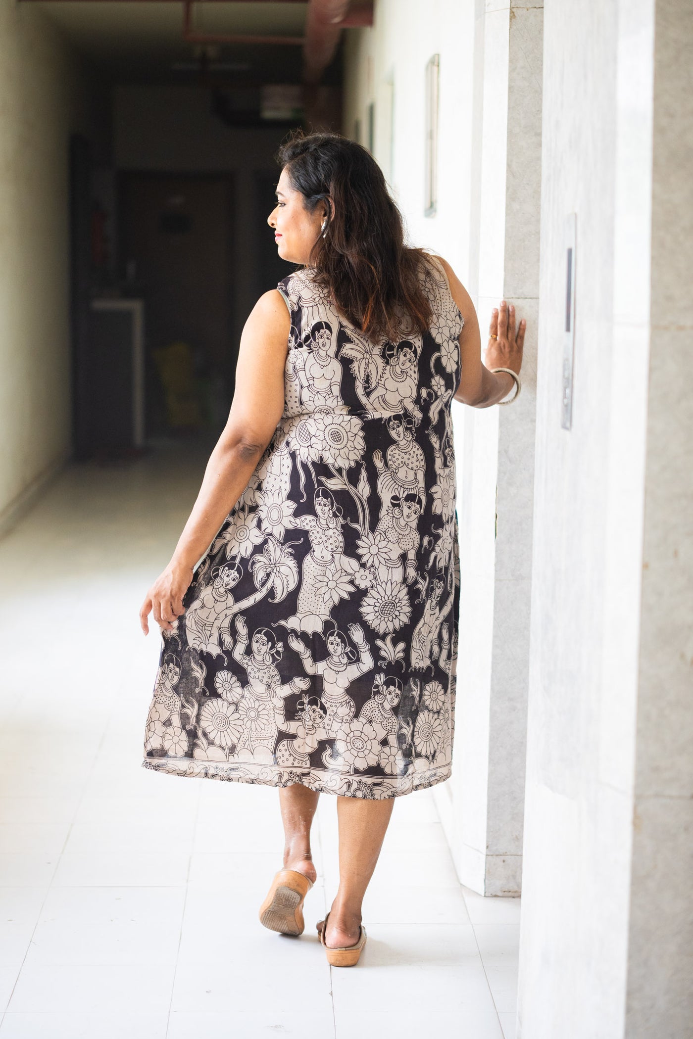 Nrityo Hand Block Kalamkari Cotton Dress