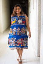 Leela Hand Block Kalamkari Cotton Dress