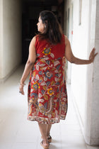 Bonoful Hand Block Kalamkari Cotton Dress