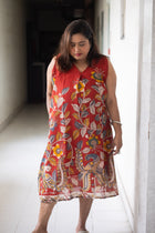 Bonoful Hand Block Kalamkari Cotton Dress