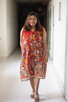 Bonoful Hand Block Kalamkari Cotton Dress
