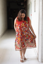 Bonoful Hand Block Kalamkari Cotton Dress