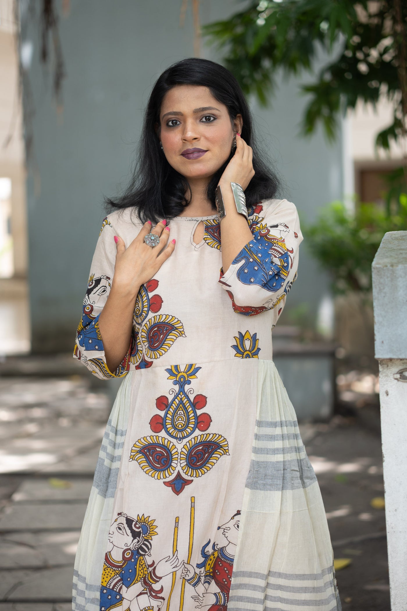 Katha Chitra — Hand Block Kalamkari Cotton Dress