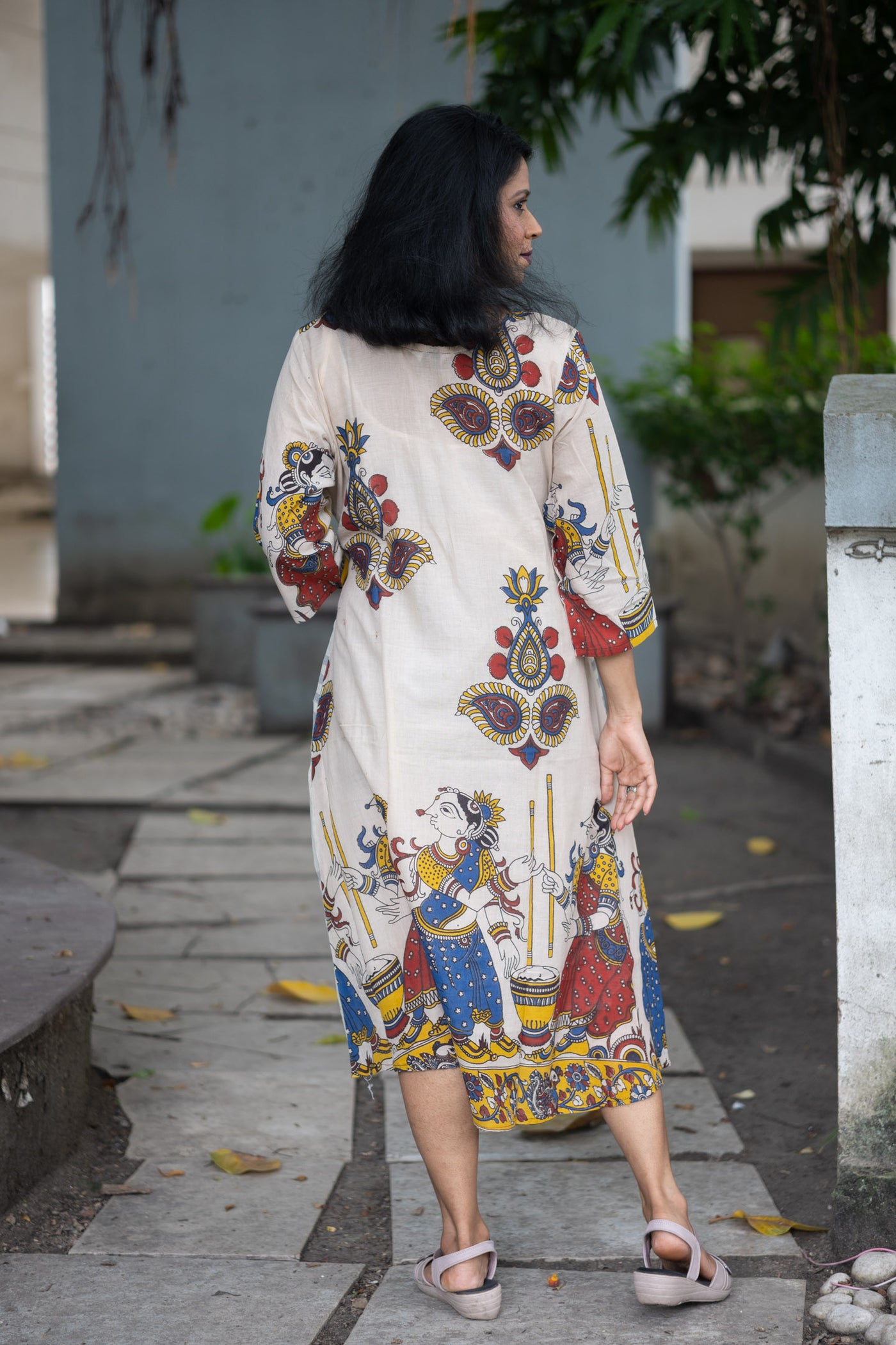 Katha Chitra — Hand Block Kalamkari Cotton Dress