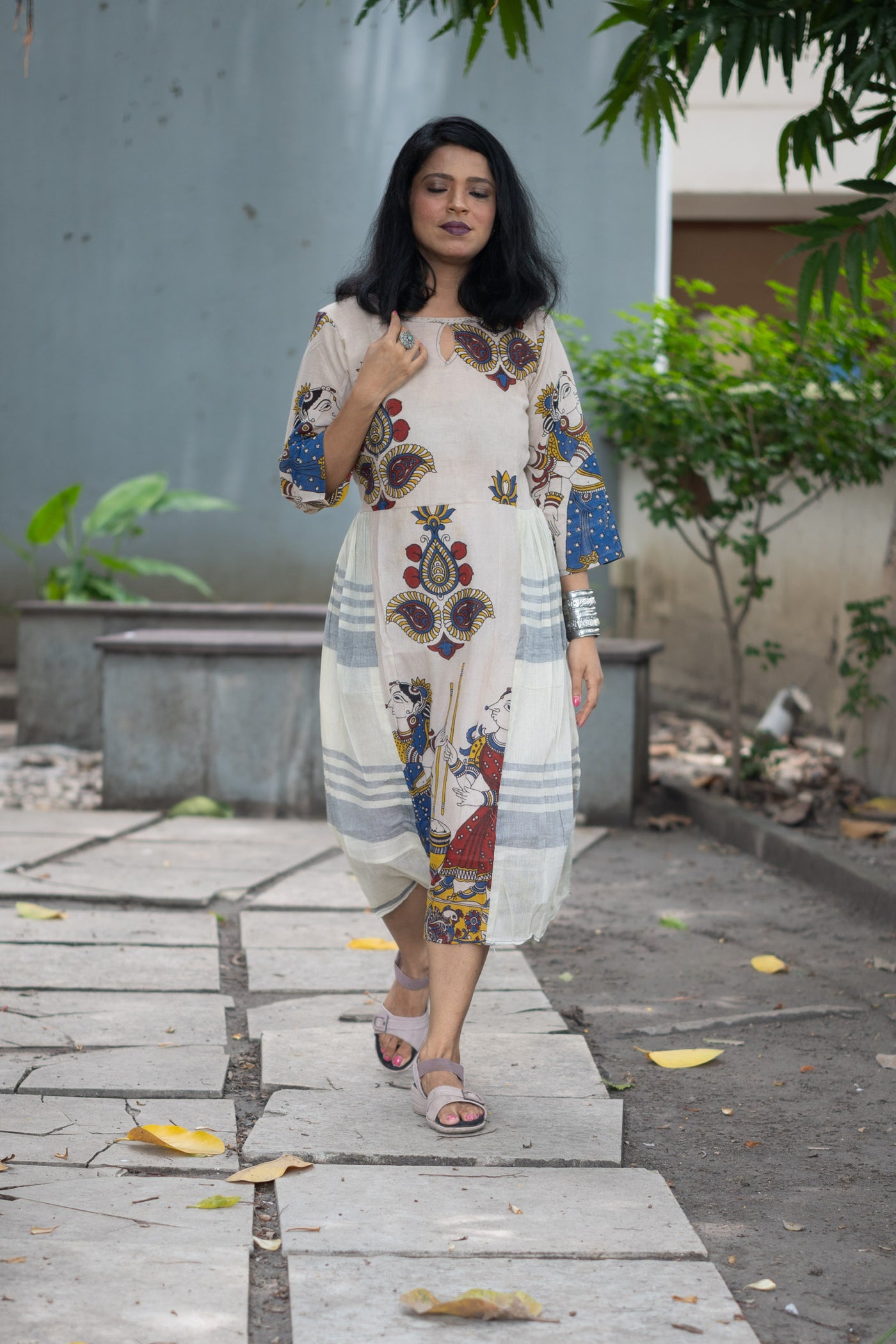 Katha Chitra — Hand Block Kalamkari Cotton Dress