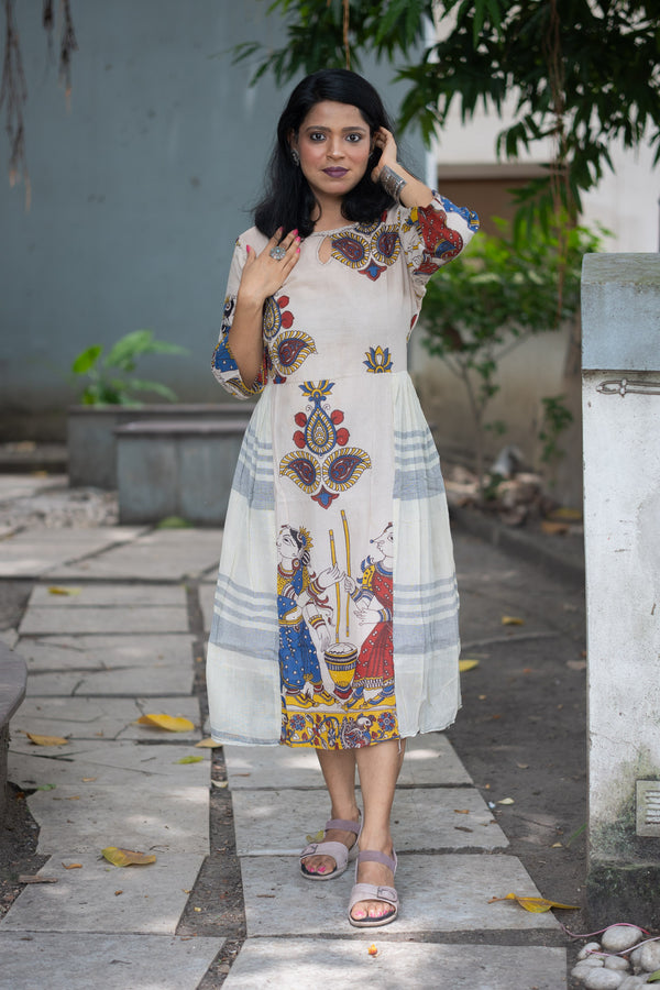 Katha Chitra — Hand Block Kalamkari Cotton Dress