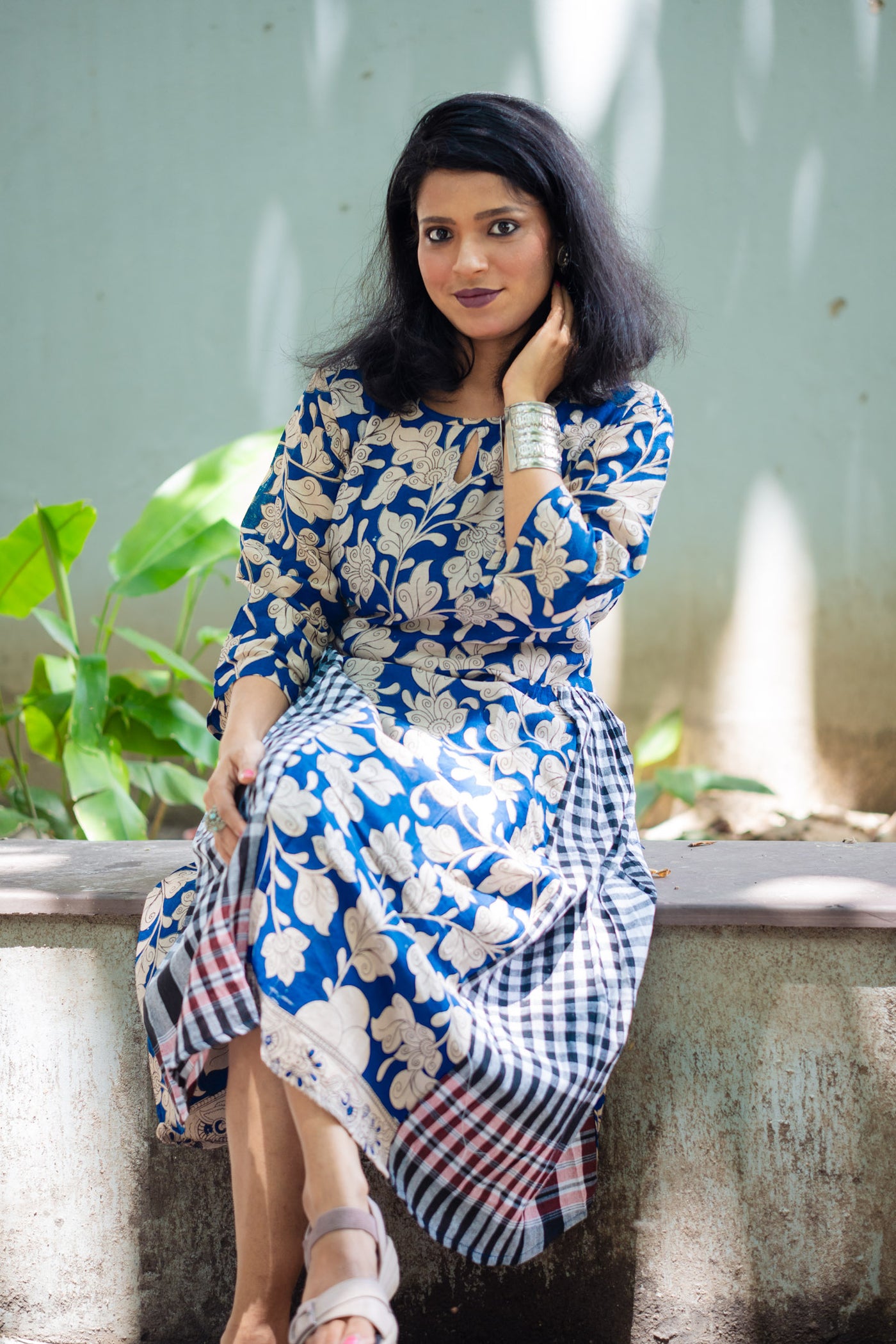 Meghna — Hand Block Kalamkari Cotton Dress
