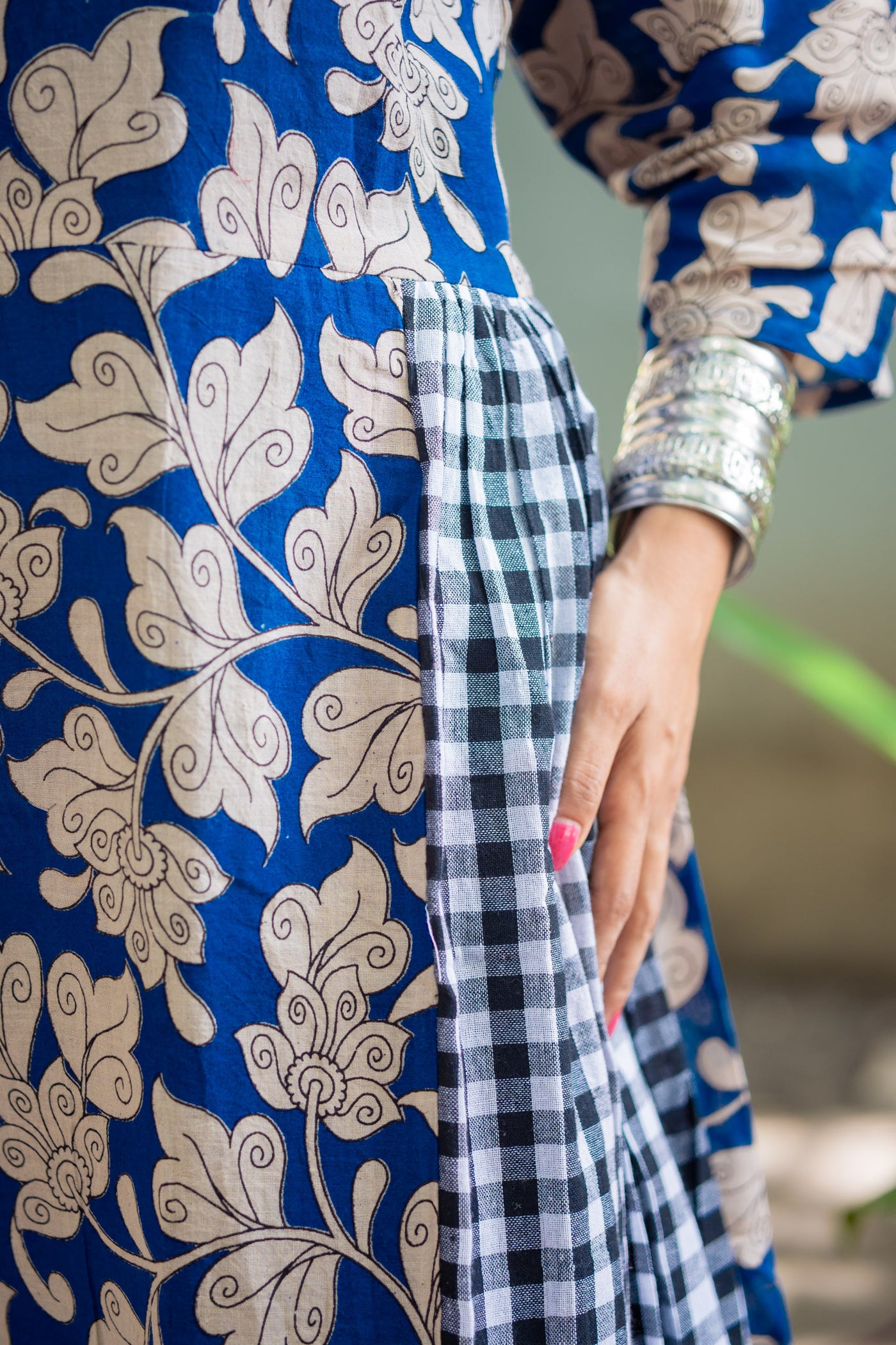 Meghna — Hand Block Kalamkari Cotton Dress