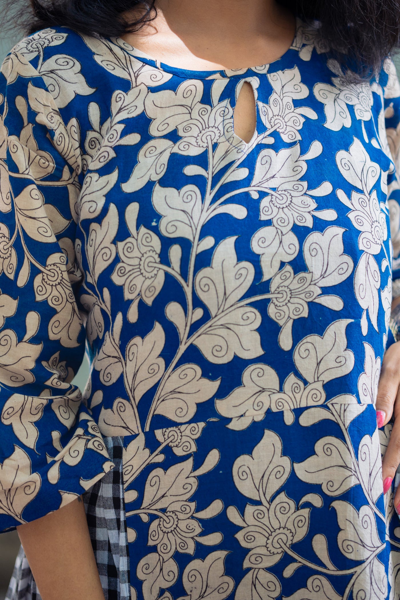 Meghna — Hand Block Kalamkari Cotton Dress