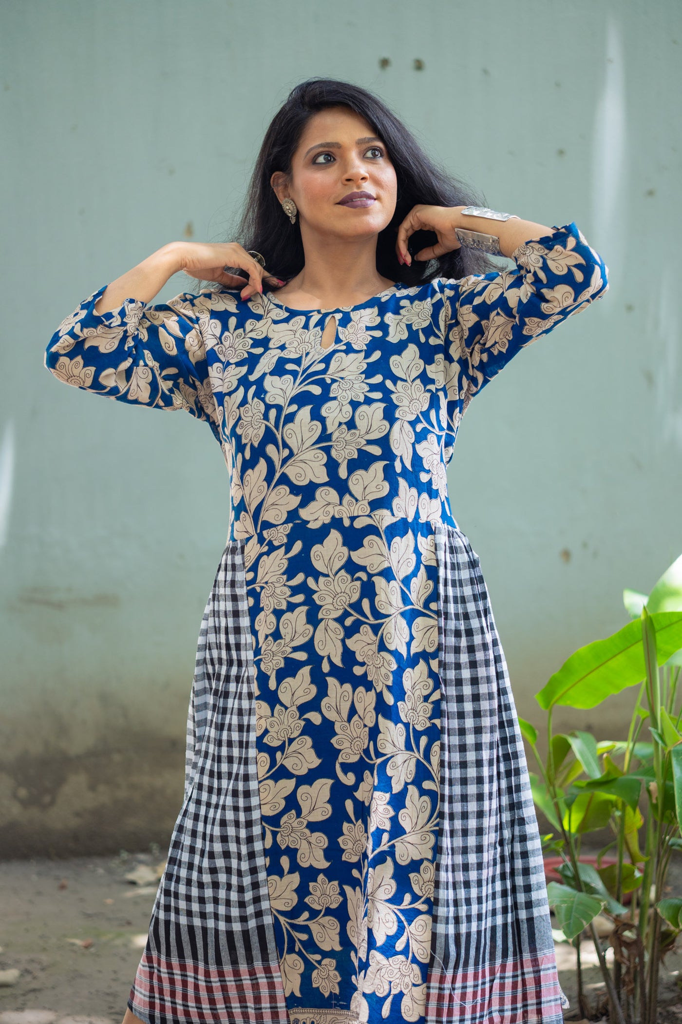 Meghna — Hand Block Kalamkari Cotton Dress