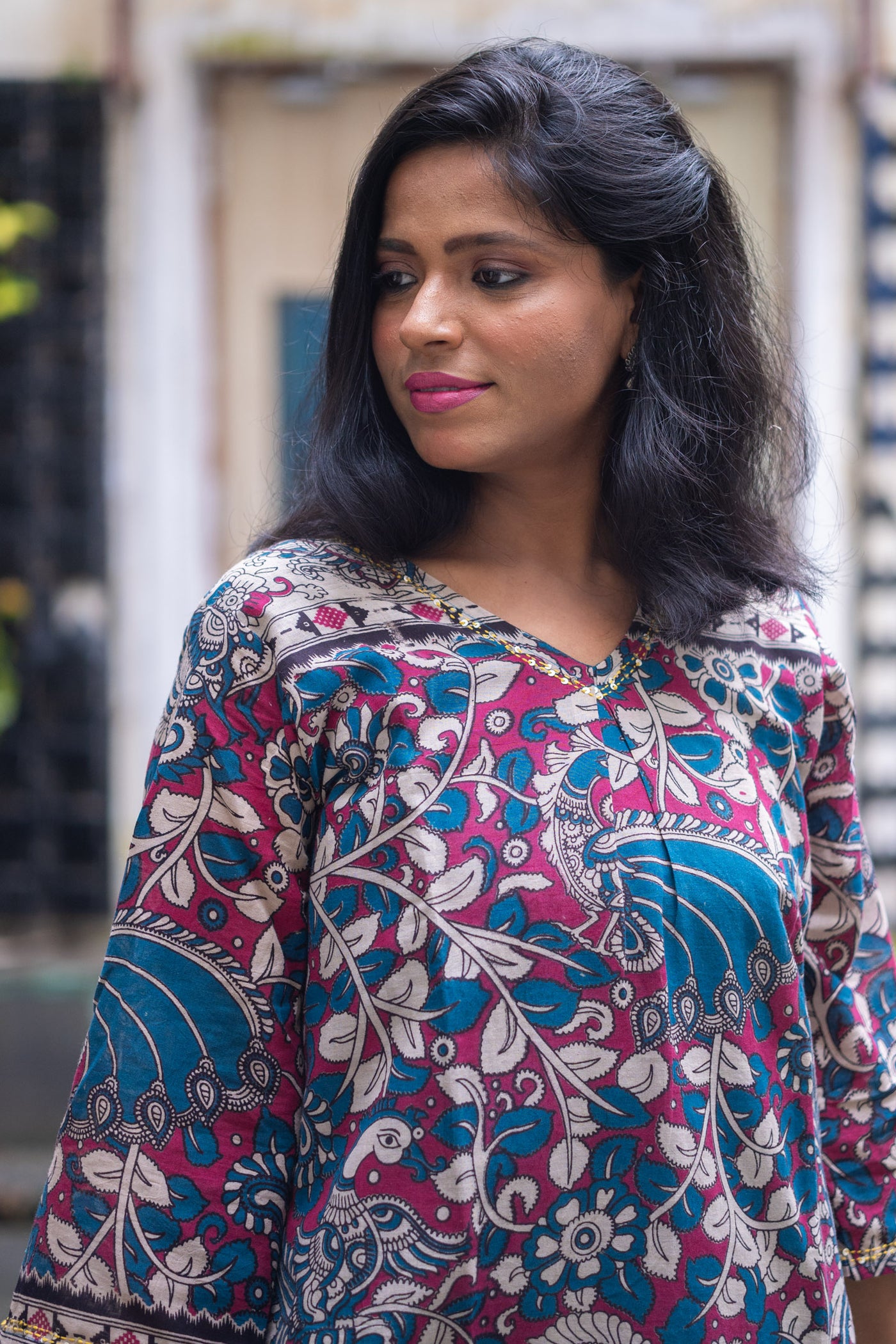 Rani Hand Block Kalamkari Kurta