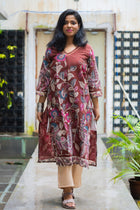 Kajari Hand Block Kalamkari Kurta