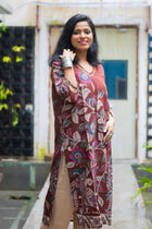 Kajari Hand Block Kalamkari Kurta
