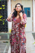 Kajari Hand Block Kalamkari Kurta