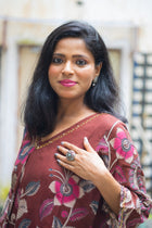 Kajari Hand Block Kalamkari Kurta