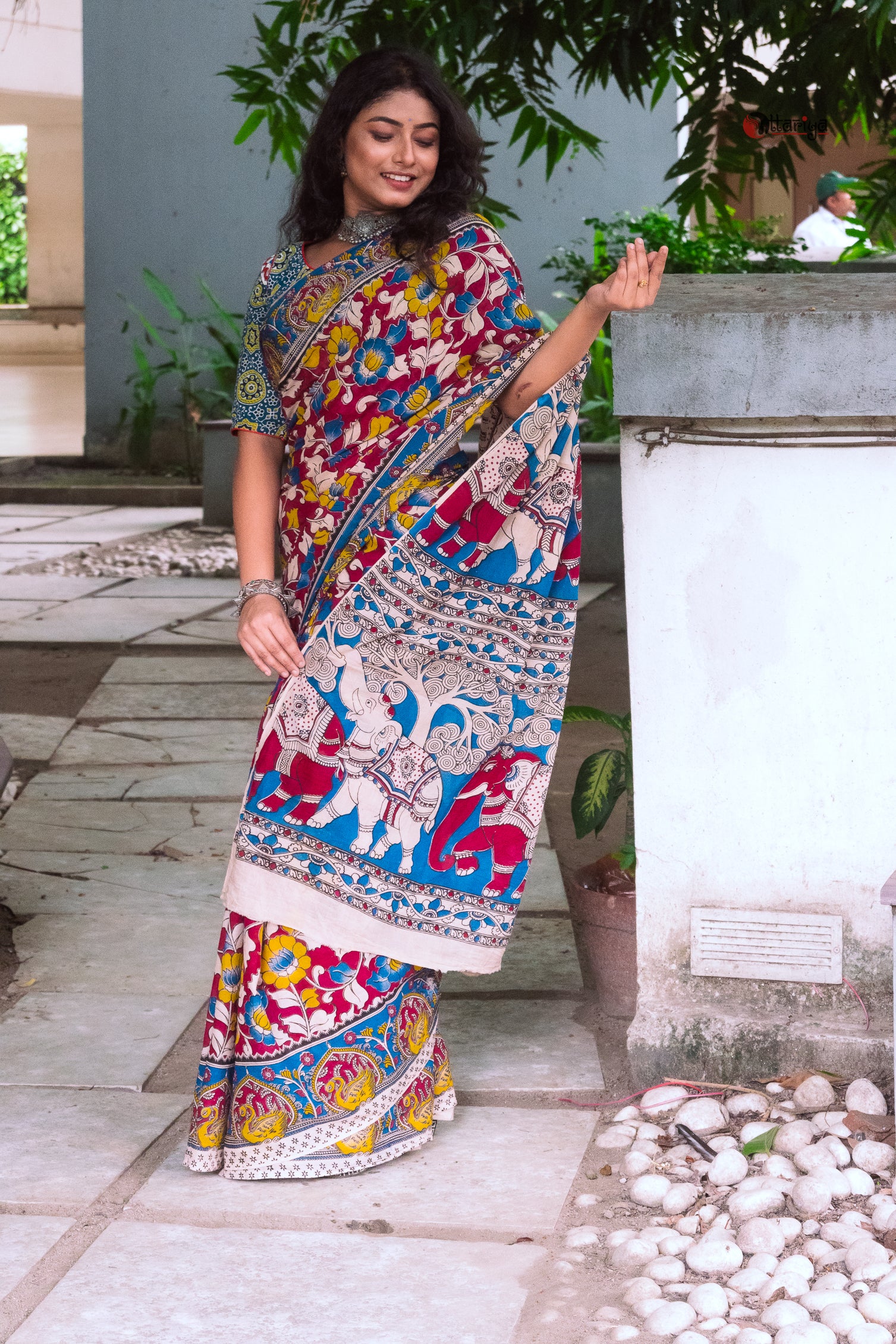 Kalm e gul kalamkari Saree