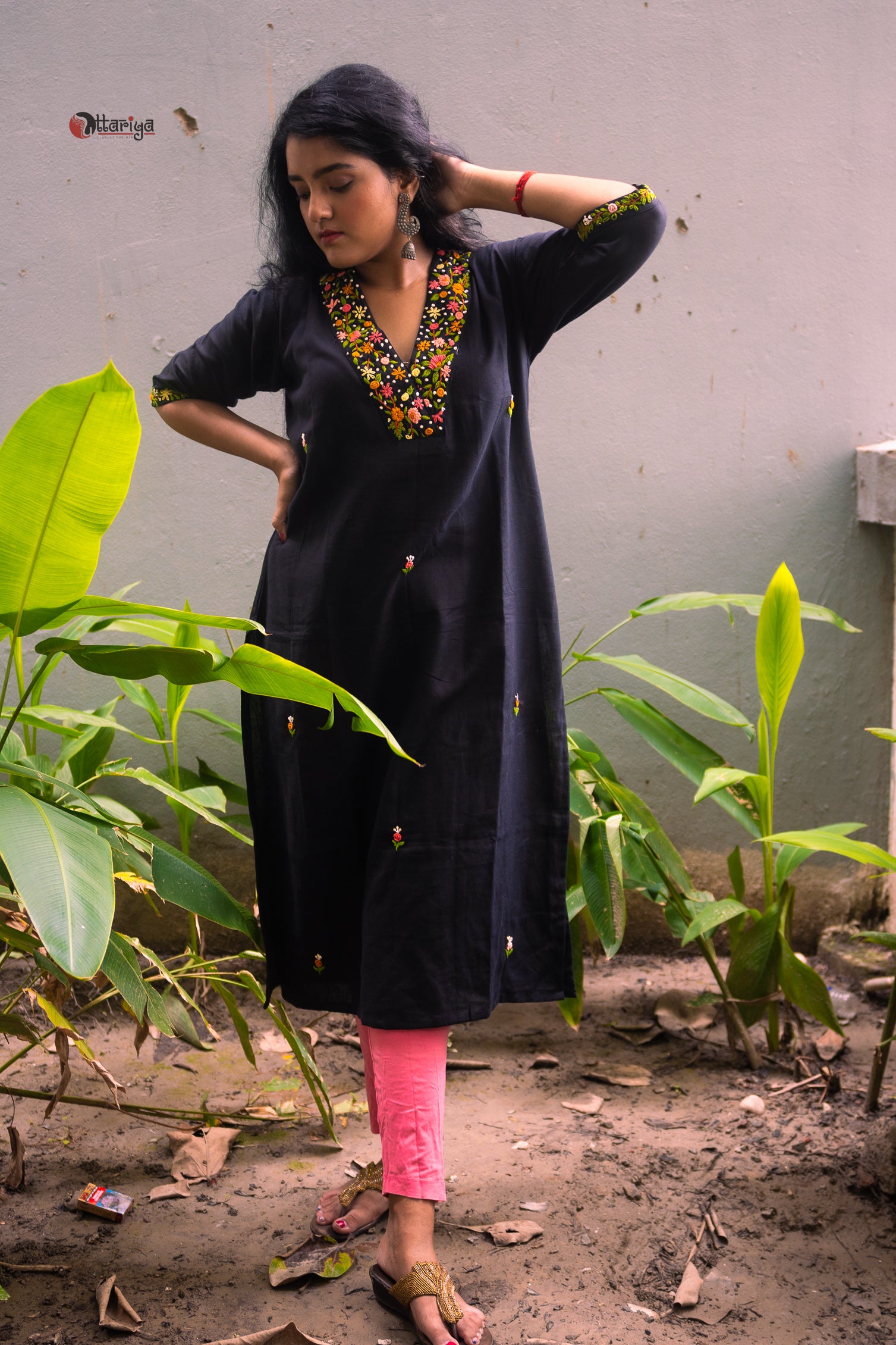 Black fulera Kurta