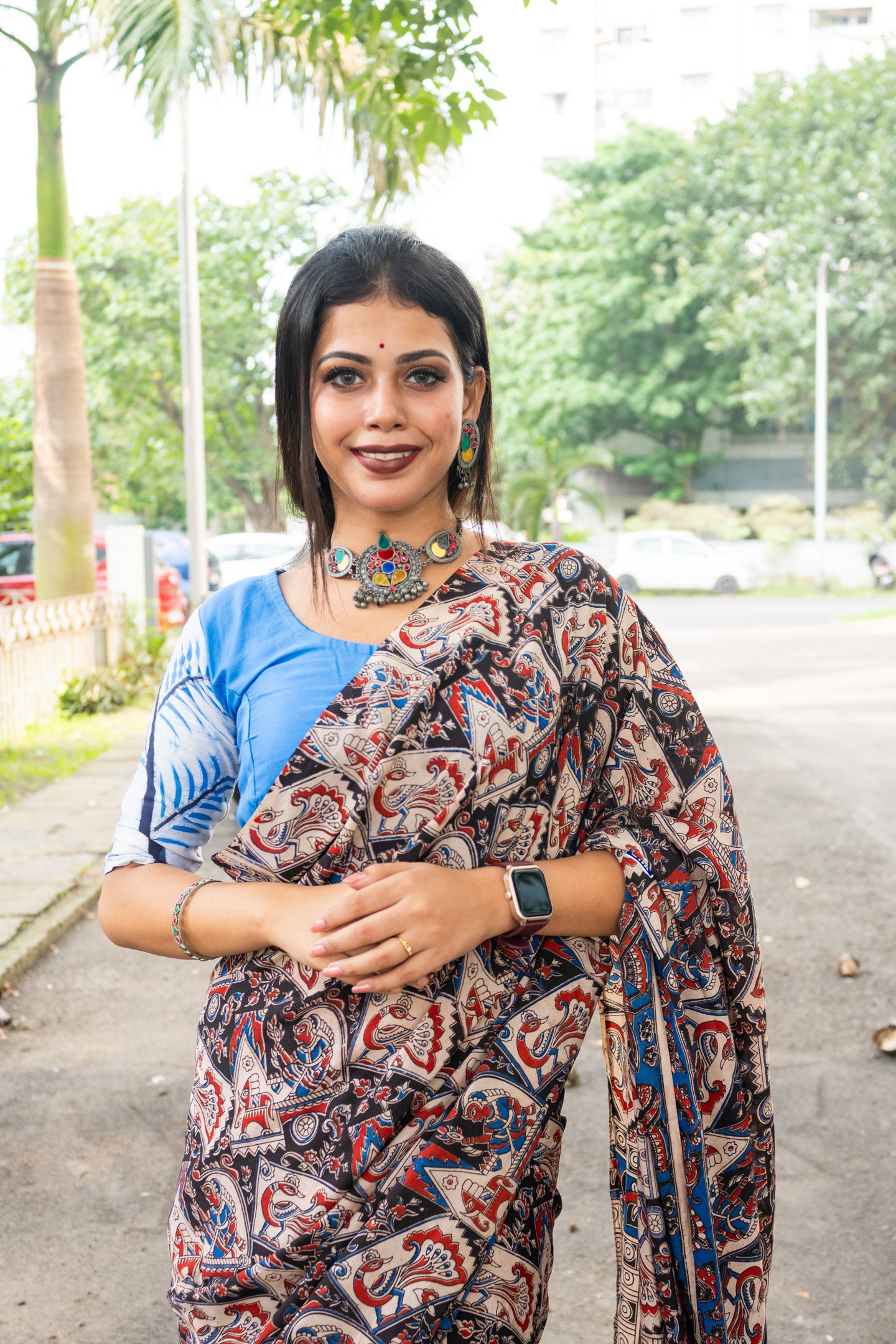 Rajarshi kalamkari silk saree