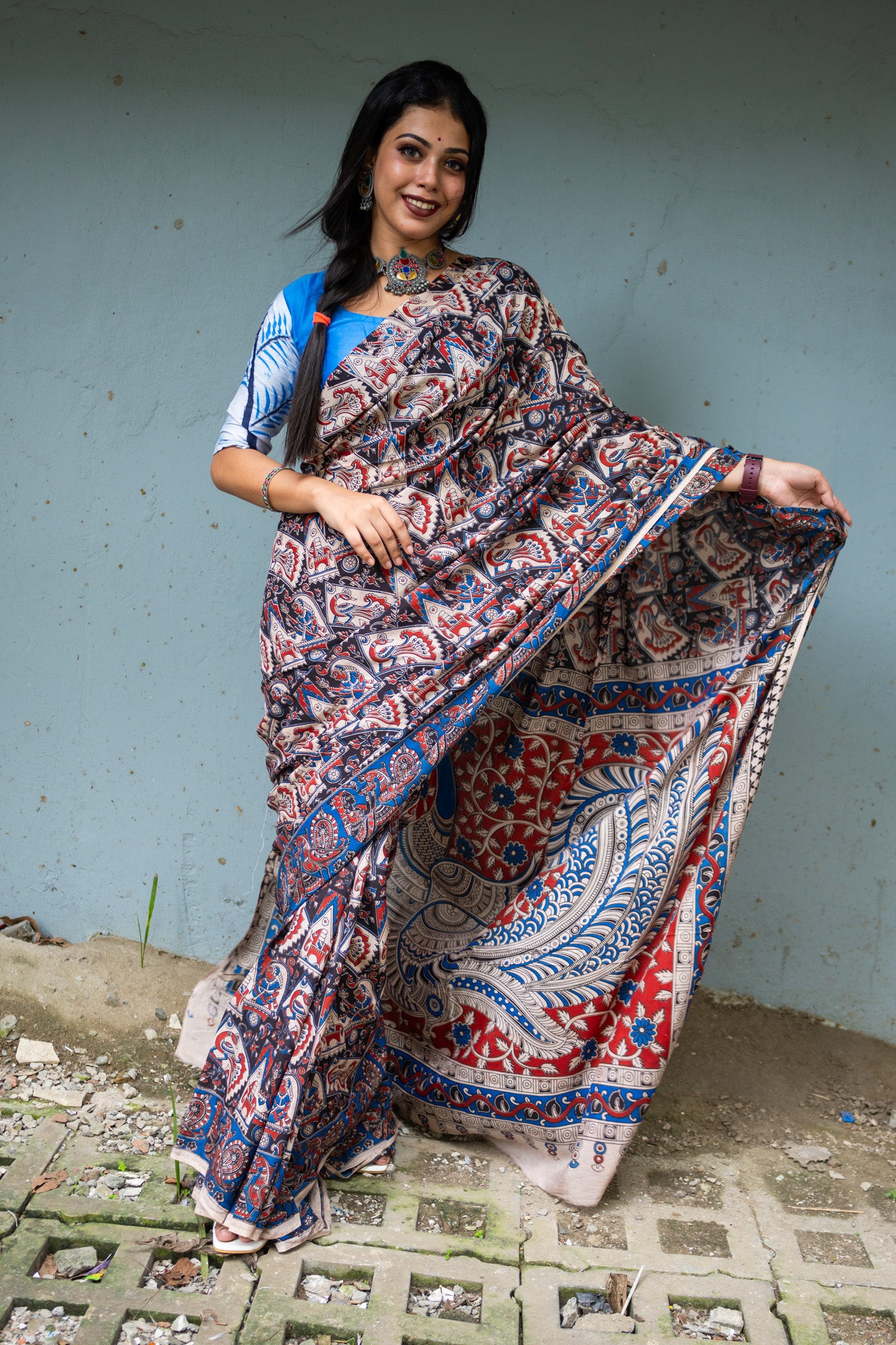 Rajarshi kalamkari silk saree