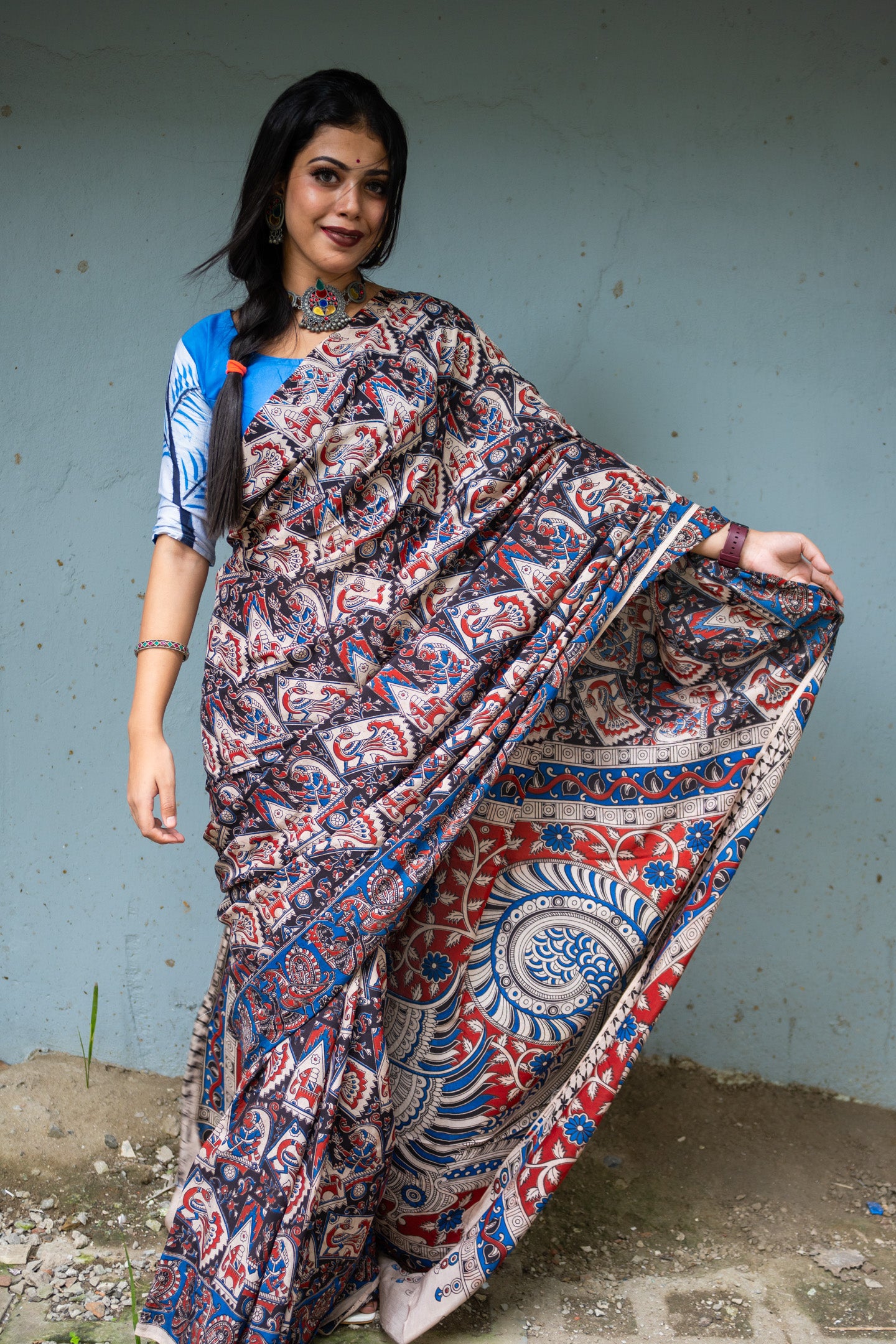 Rajarshi kalamkari silk saree